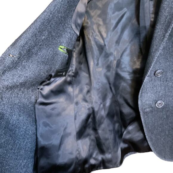 MESSAGERIE Italy Men Blazer US 38 EU 50Grey Herringbone Lana Wool-Read - Picture 11 of 16